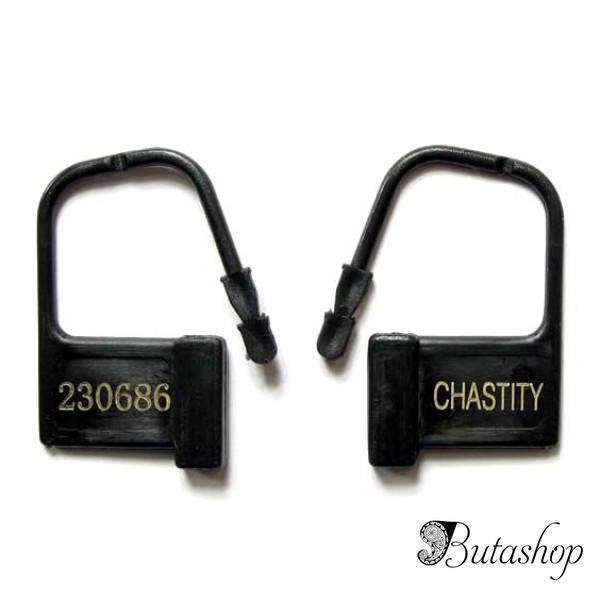 Замки пластиковые для поясов верности, черные с номерами CHASTITY, 10 штук - www.butashop.com
