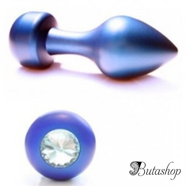 Алюминиевая анальная пробка с камнем - www.butashop.com