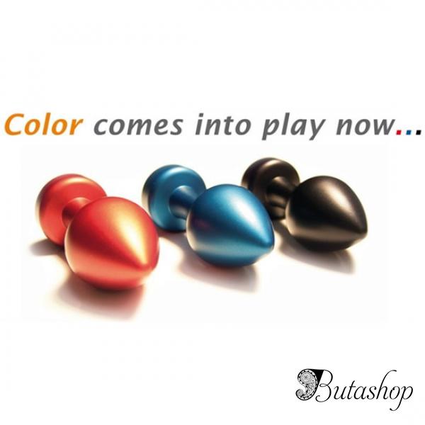 Алюминиевая анальная пробка с камнем - www.butashop.com