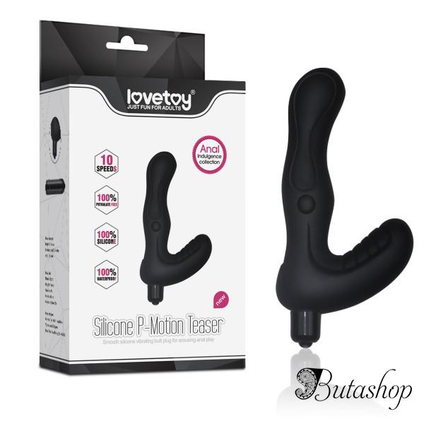 Ребристый анальный стимулятор с вибрацией - www.butashop.com