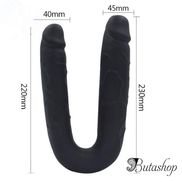 Черный двусторонний фаллоимитатор - www.butashop.com