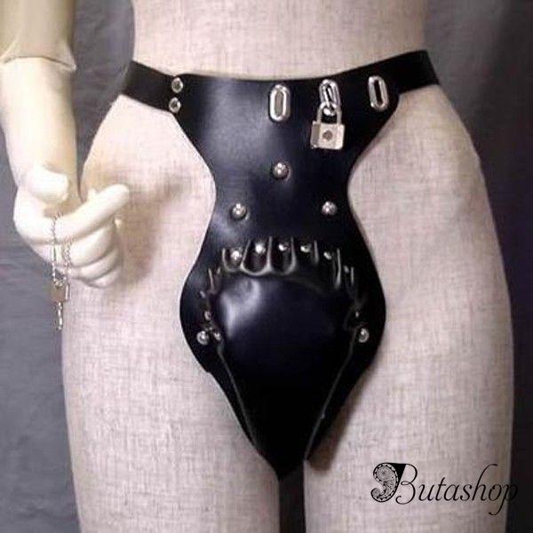 Черный мужской пояс верности - www.butashop.com