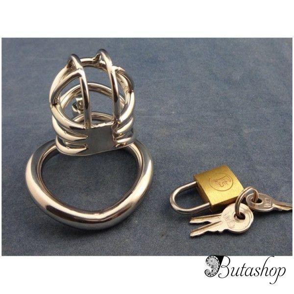 Stainless Steel Male Chastity Device With arc-shaped Cock Ring ZC062 - www.butashop.com
