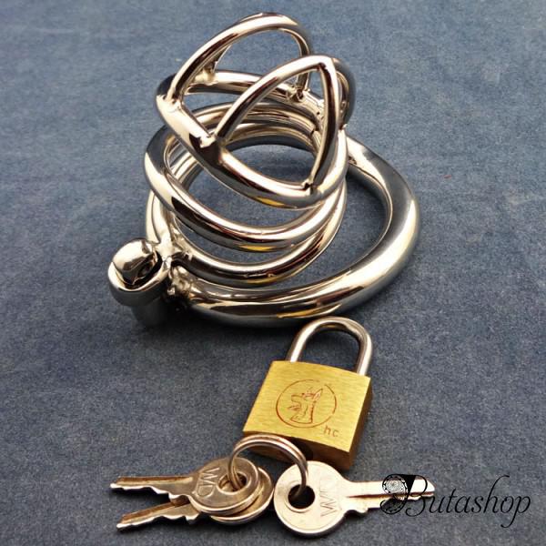 Stainless Steel Male Chastity Device With arc-shaped Cock Ring ZC062 - www.butashop.com