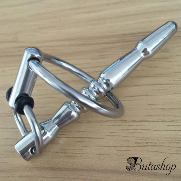Катетер для пениса с кольцом серебристого цвета - www.butashop.com