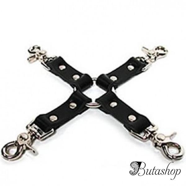 Кожаный бондаж с четырьмя крюками - www.butashop.com