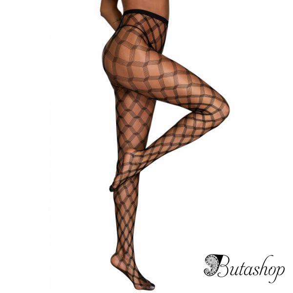 Crisscross Netted Pattern Pantyhose - www.butashop.com