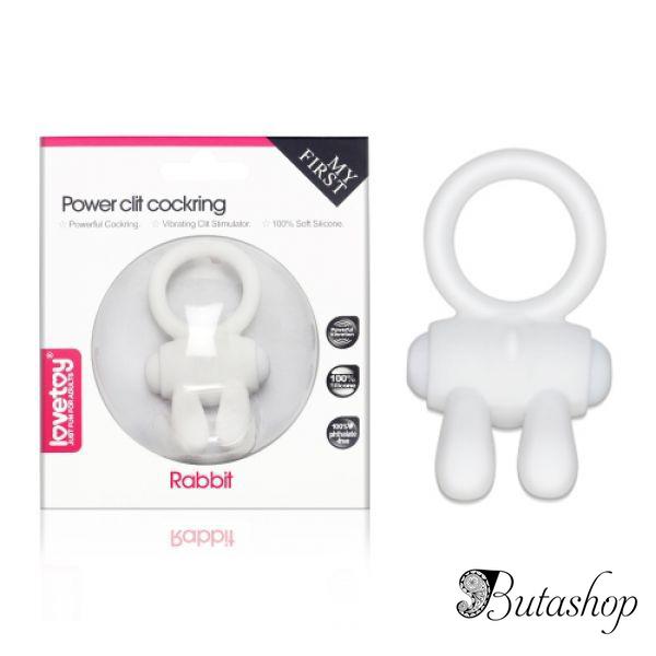 Белое эрекционное кольцо с вибрацией Power Clit Cockring Rabbit - www.butashop.com