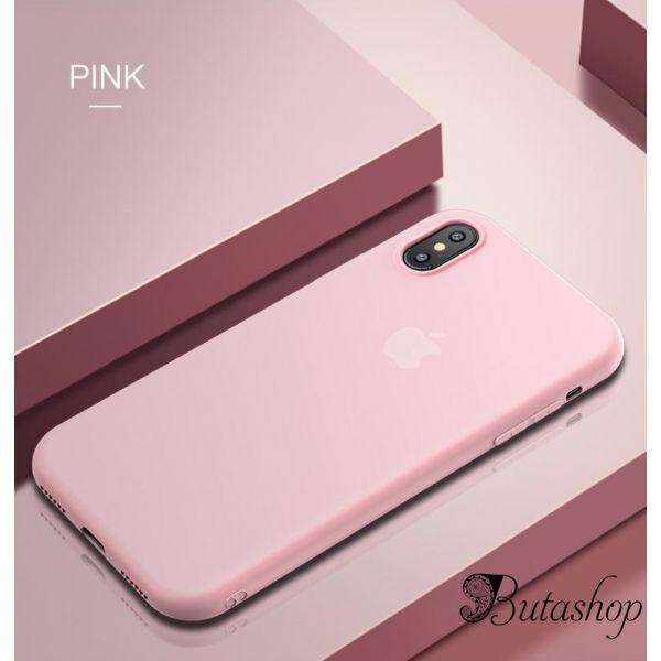 РАСПРОДАЖА! Чехол на Iphone XS / Iphone X / Iphone 10 из тонкого матового TPU розовый - www.butashop.com