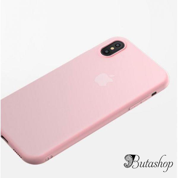 РАСПРОДАЖА! Чехол на Iphone XS / Iphone X / Iphone 10 из тонкого матового TPU розовый - www.butashop.com
