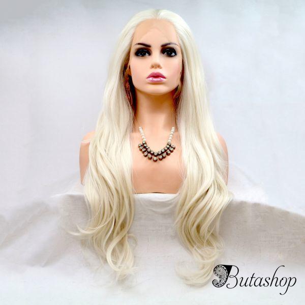 Реалистичный парик блонд на сетке длинные прямые волосы - www.butashop.com