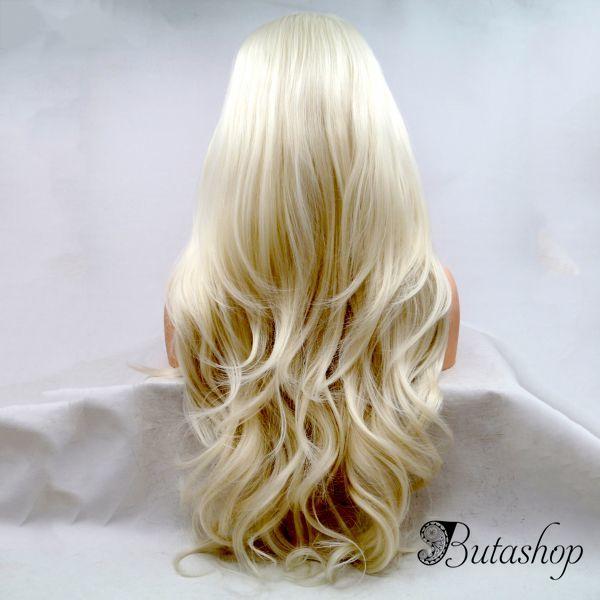 Реалистичный парик блонд на сетке длинные прямые волосы - www.butashop.com