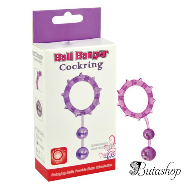 Кольцо с 2 утежеляющими шариками Ball Banger Cock Ring - www.butashop.com