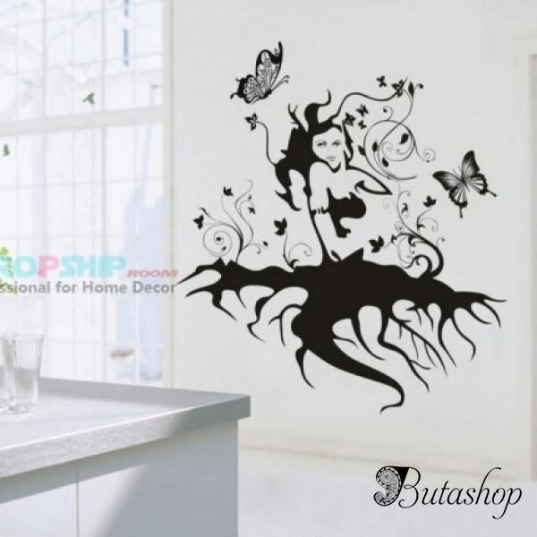 РАСПРОДАЖА! Виниловая наклейка - Девушка с корнями - www.butashop.com