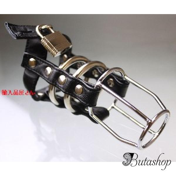 Длиный кожаный фиксатор на пенис - www.butashop.com