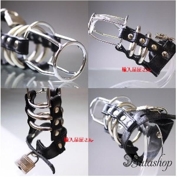 Длиный кожаный фиксатор на пенис - www.butashop.com