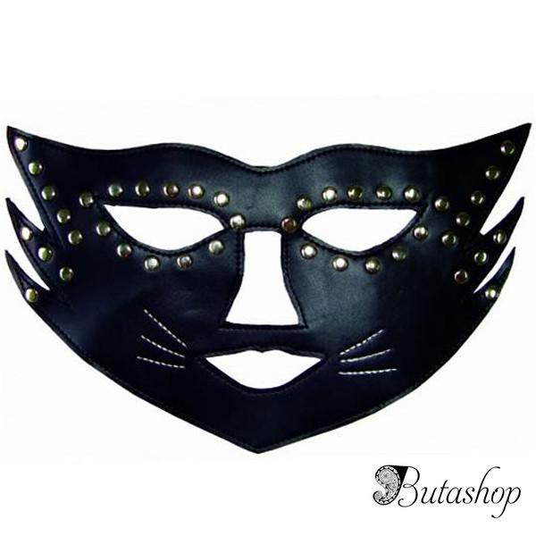 Черная маска кошки с паетками - www.butashop.com