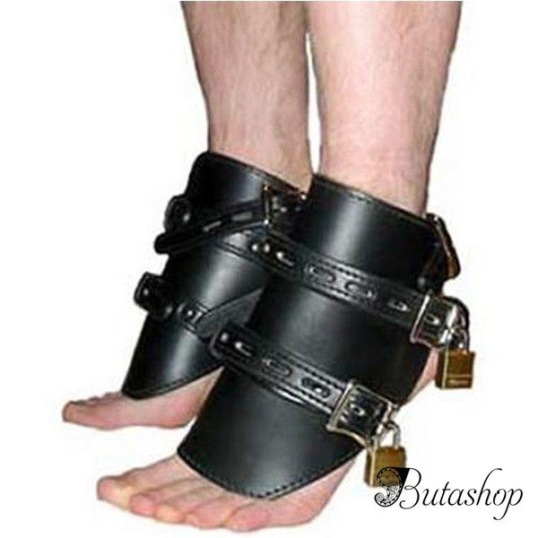 Черные натуральные кожаные наножники - www.butashop.com