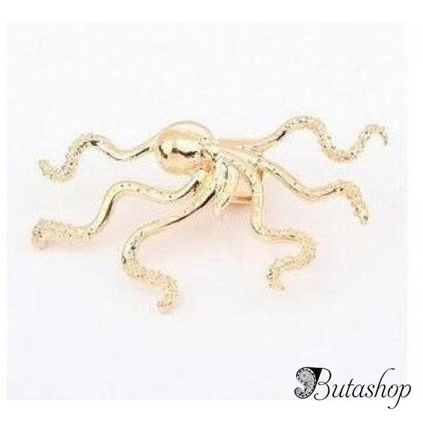 РАСПРОДАЖА! Серебристая серьга с осьминогом - www.butashop.com