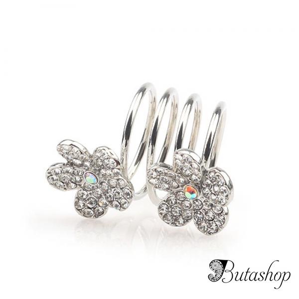 РАСПРОДАЖА! Золотистое кольцо-пружина с цветочками - www.butashop.com