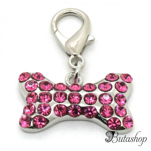 РАСПРОДАЖА! Подвеска на ошейник с кристаллами Косточка - www.butashop.com