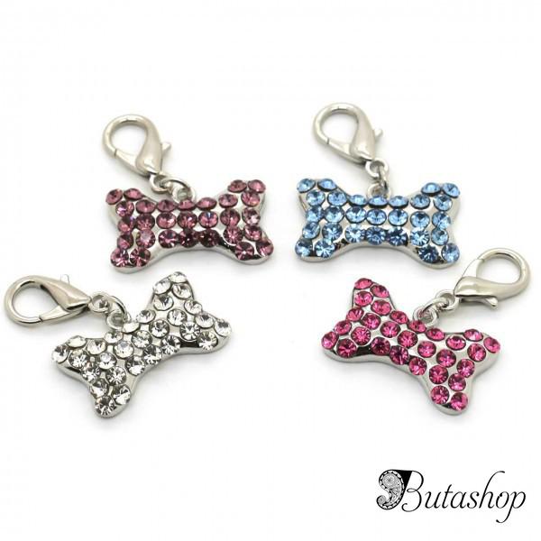 РАСПРОДАЖА! Подвеска на ошейник с кристаллами Косточка - www.butashop.com