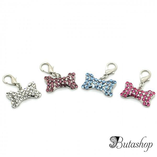 РАСПРОДАЖА! Подвеска на ошейник с кристаллами Косточка - www.butashop.com