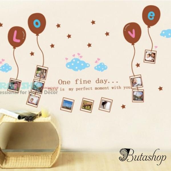 РАСПРОДАЖА! Виниловая наклейка - Рамочки под фото, с шариками Love - www.butashop.com