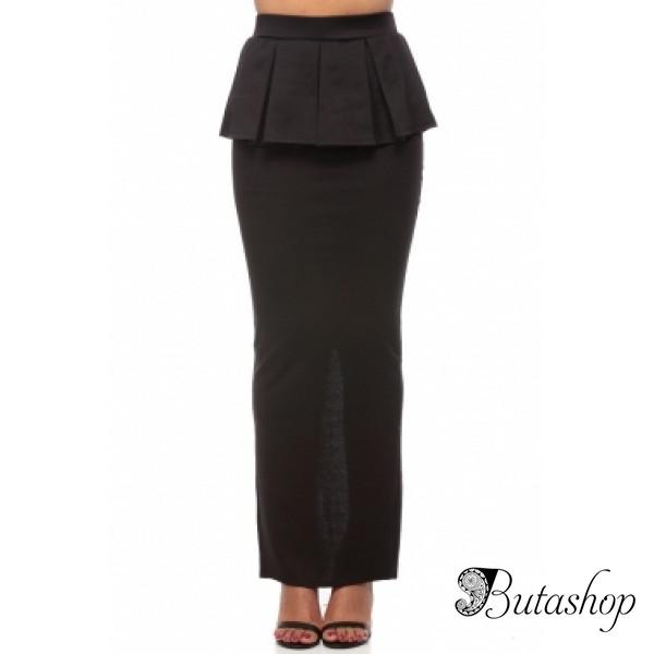 Элегантная с баской юбка макси длины - www.butashop.com