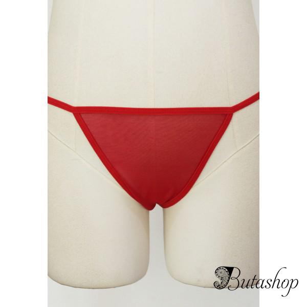 Красные трусики с вышивкой сзади. - www.butashop.com