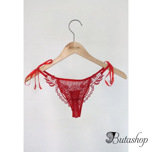 Красные трусики с вышивкой сзади. - www.butashop.com