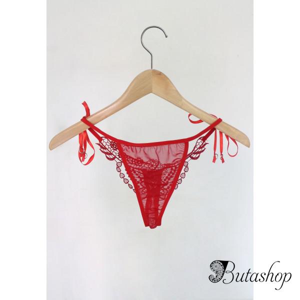 Красные трусики с вышивкой сзади. - www.butashop.com