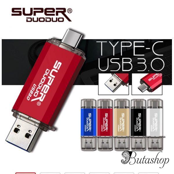 флеш накопитель flash drive usb 3.0 128gb type-c micro-usb - www.butashop.com