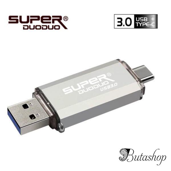флеш накопитель flash drive usb 3.0 128gb type-c micro-usb - www.butashop.com