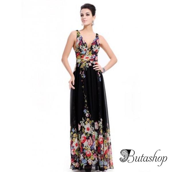 РАСПРОДАЖА! Черное платье с ярким принтом - www.butashop.com