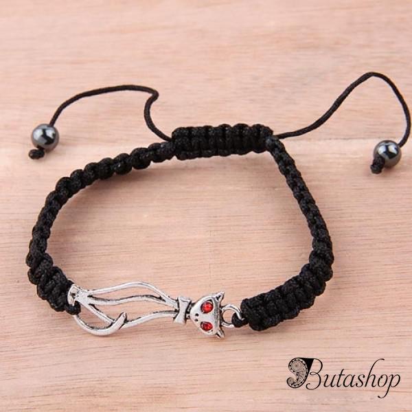 РАСПРОДАЖА! Верёвочный браслет с котиком - www.butashop.com
