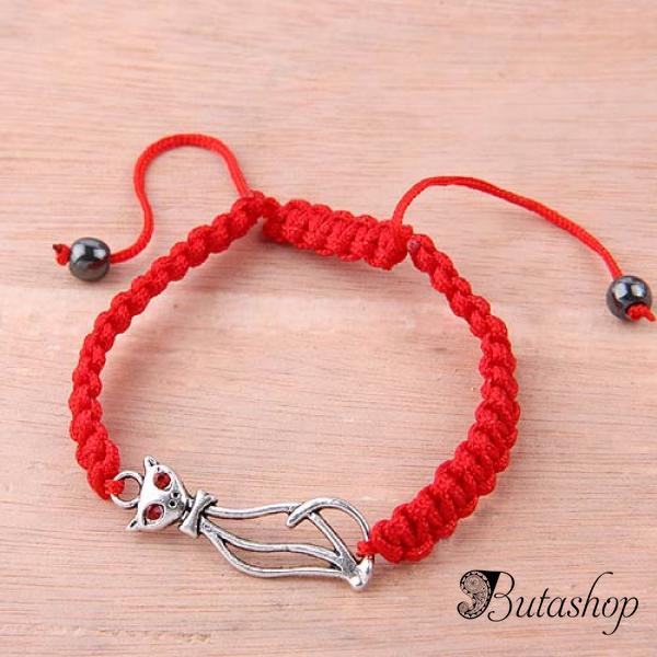РАСПРОДАЖА! Верёвочный браслет с котиком - www.butashop.com