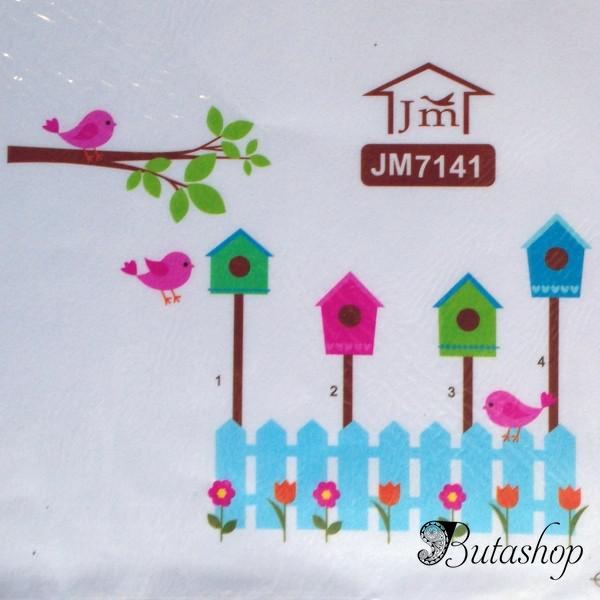 РАСПРОДАЖА! Виниловая наклейка - Забор и скворечники - www.butashop.com