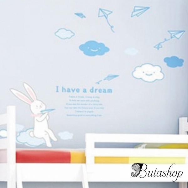 РАСПРОДАЖА! Виниловая наклейка - Кролик мечтатель - I have a dream - www.butashop.com