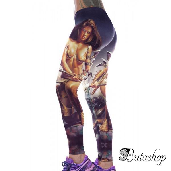 Леггинсы с принтом принцессы - воина - www.butashop.com