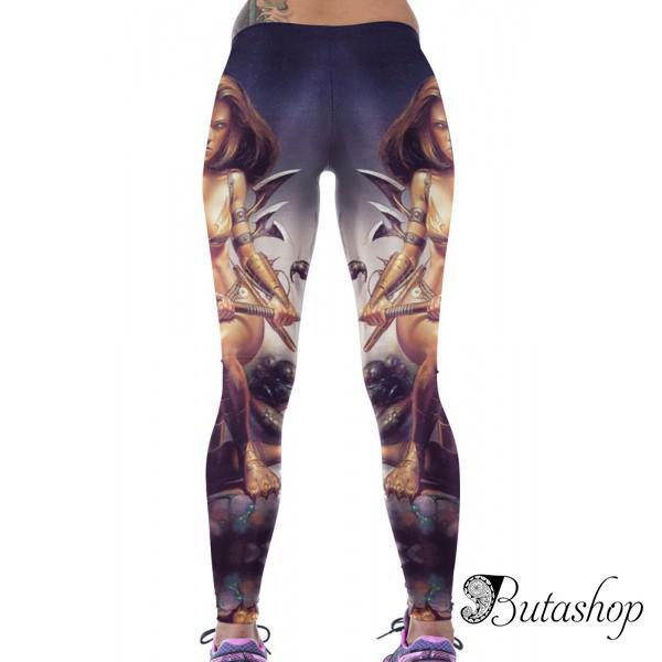 Леггинсы с принтом принцессы - воина - www.butashop.com