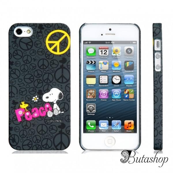 РАСПРОДАЖА! Cartoon Snoopy PC Plastic Matte Protective Case for iPhone 5 (Black) - www.butashop.com