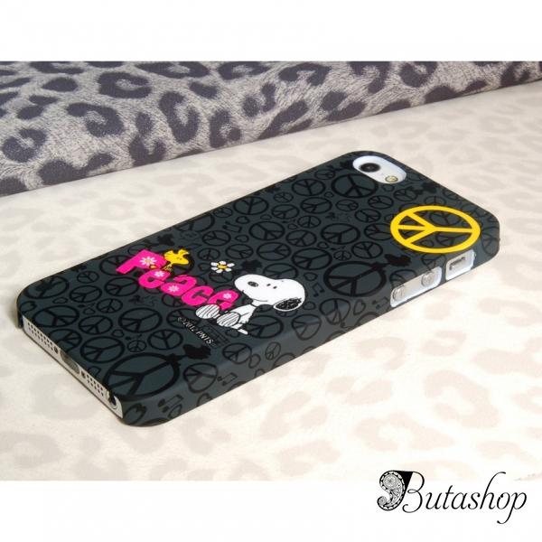РАСПРОДАЖА! Cartoon Snoopy PC Plastic Matte Protective Case for iPhone 5 (Black) - www.butashop.com