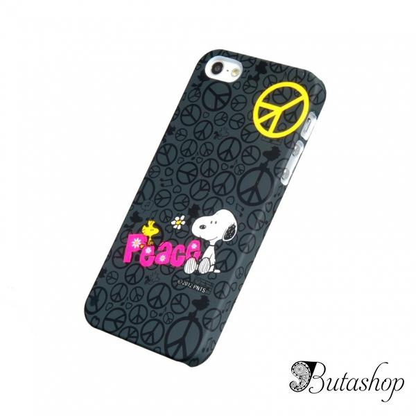 РАСПРОДАЖА! Cartoon Snoopy PC Plastic Matte Protective Case for iPhone 5 (Black) - www.butashop.com