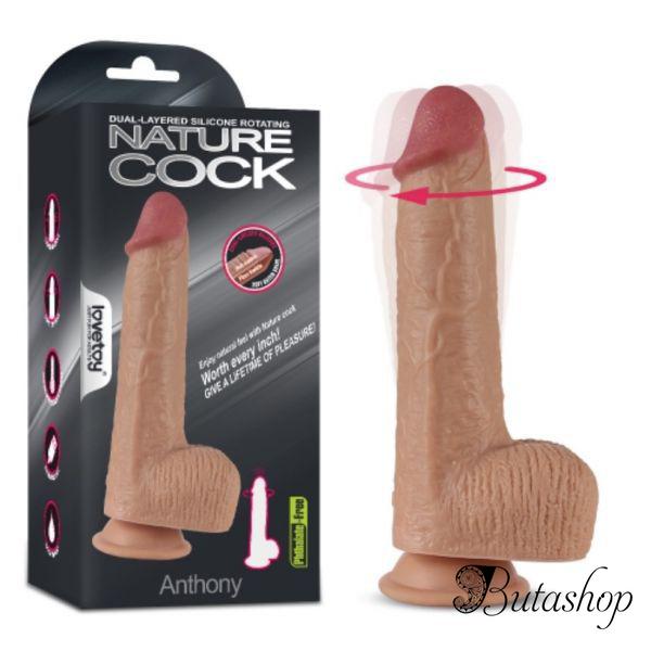 Вращающийся двухслойный фаллоимитатор Dildo Anthony - www.butashop.com