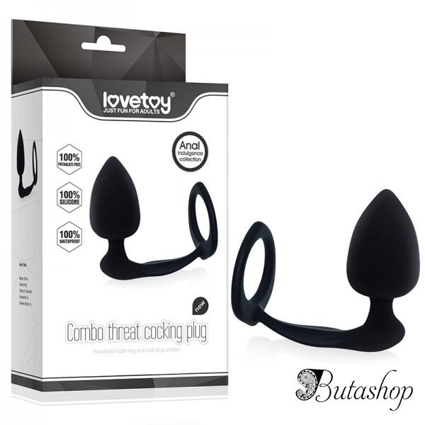 Анальная пробка с эрекционным кольцом - www.butashop.com