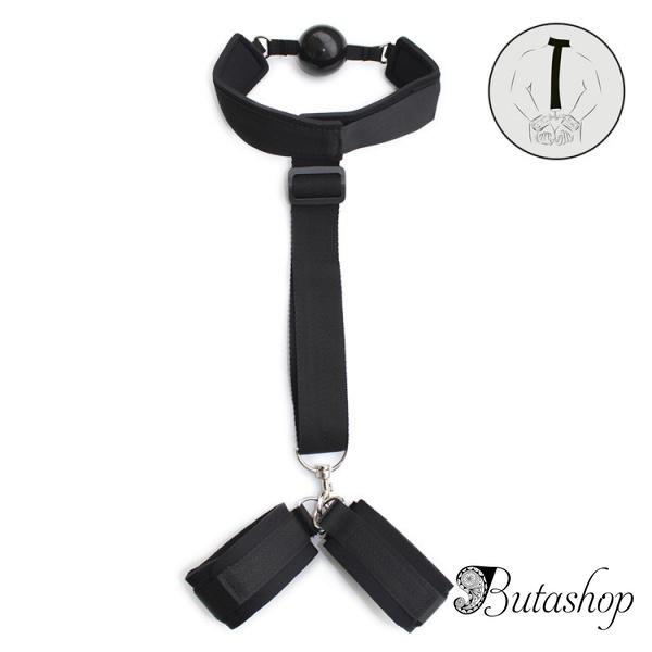 Фиксаторы Fetish Fantasy Series Gag & Wrist Restraint черные - www.butashop.com