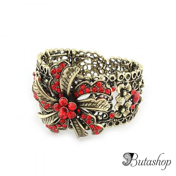 РАСПРОДАЖА! Ретро-браслет со стразами и цветами - www.butashop.com
