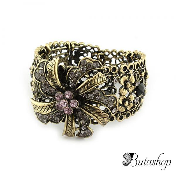 РАСПРОДАЖА! Ретро-браслет со стразами и цветами - www.butashop.com