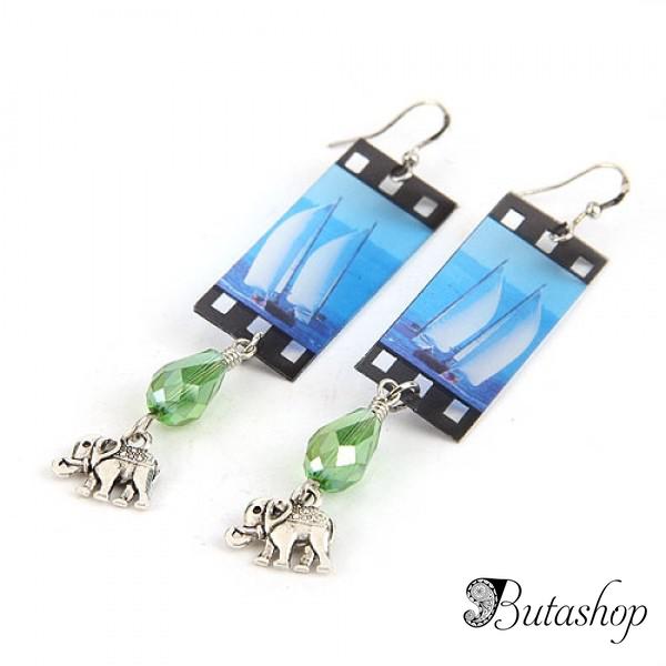 РАСПРОДАЖА! Кристальные серьги - Слоники - www.butashop.com